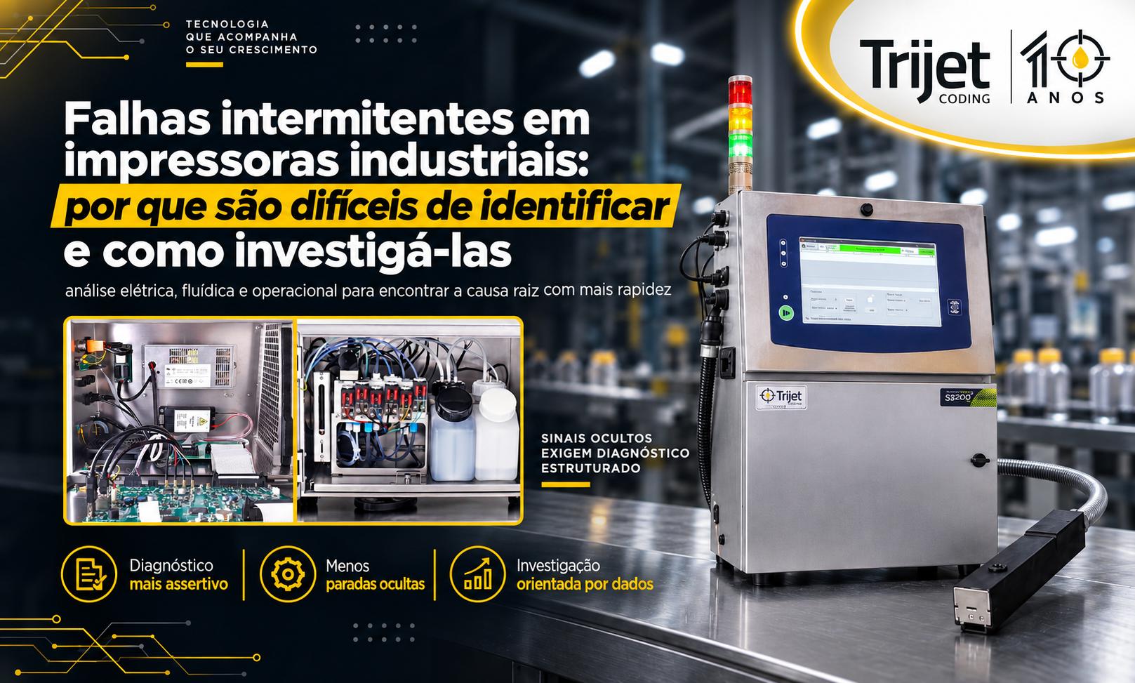 Falhas intermitentes em impressoras industriais